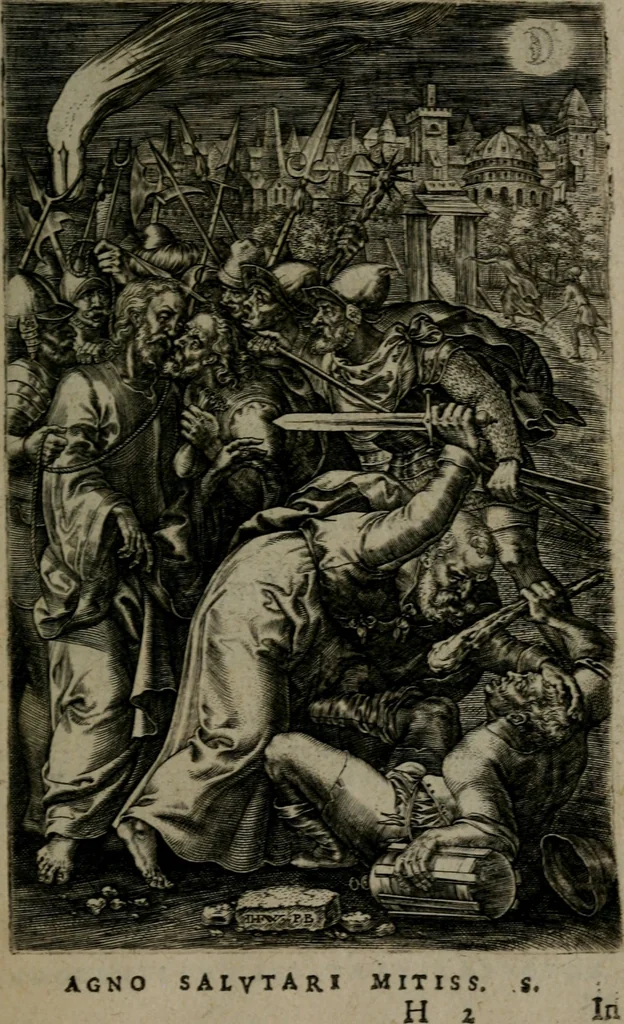 An illustration from Humanae salutis monumenta, 1581, leaf 114