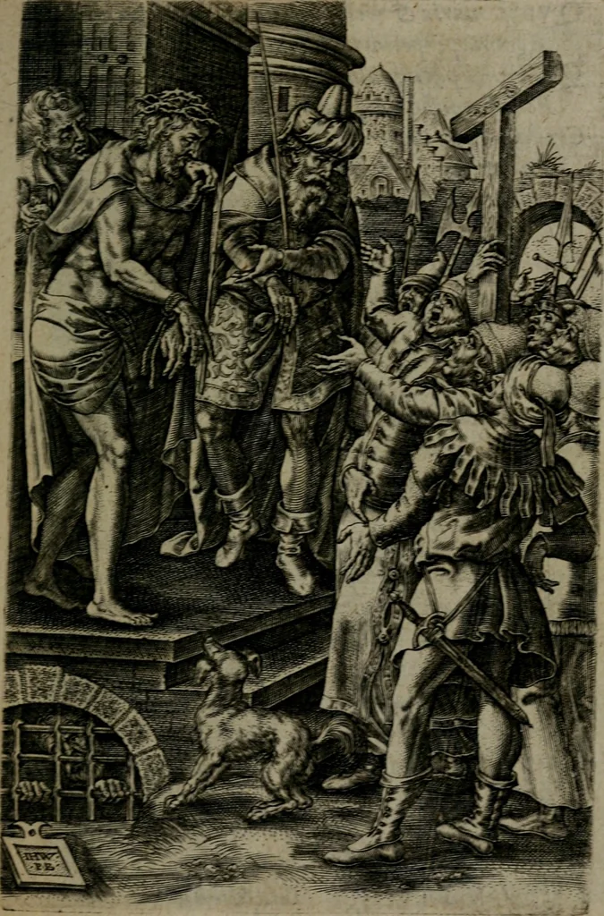 An illustration from Humanae salutis monumenta, 1581, leaf 124