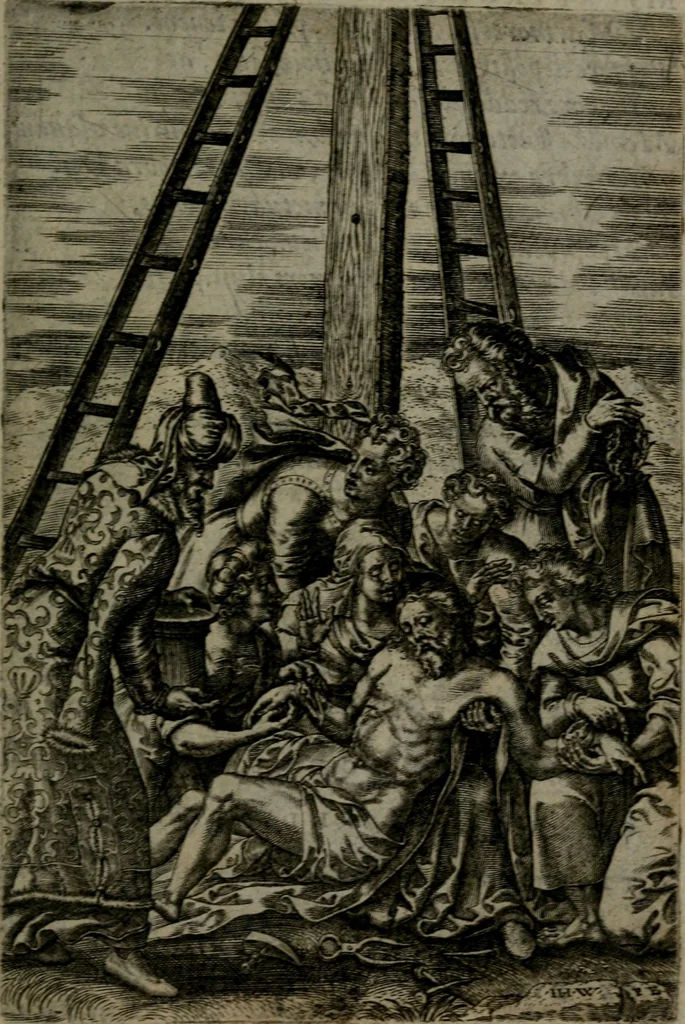 An illustration from Humanae salutis monumenta, 1581, leaf 130