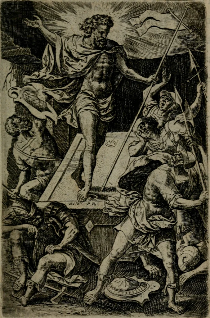 An illustration from Humanae salutis monumenta, 1581, leaf 134