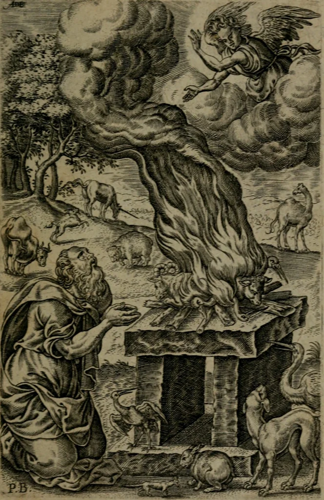 An illustration from Humanae salutis monumenta, 1581, leaf 14