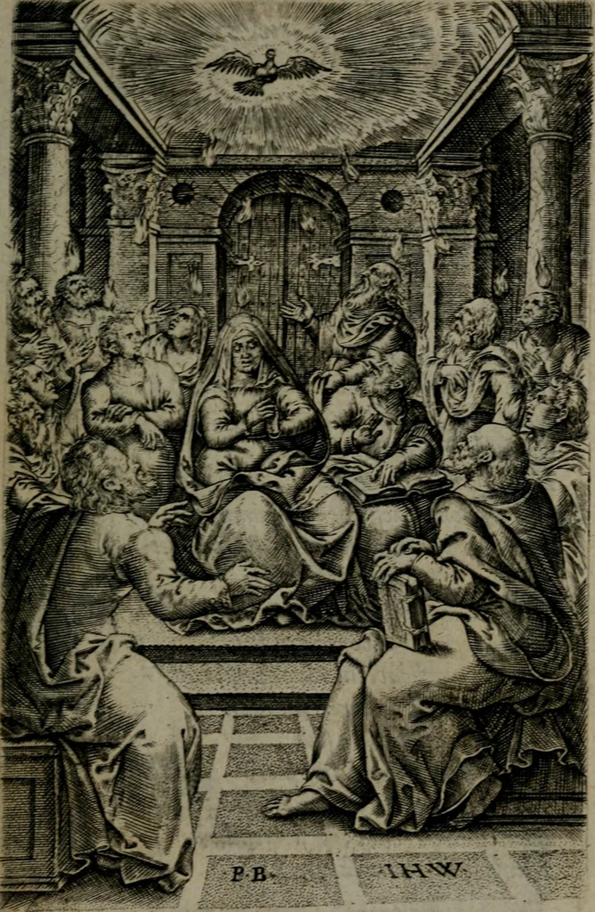 An illustration from Humanae salutis monumenta, 1581, leaf 140