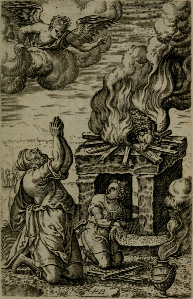 An illustration from Humanae salutis monumenta, 1581, leaf 18