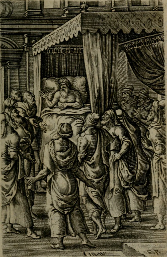 An illustration from Humanae salutis monumenta, 1581, leaf 22