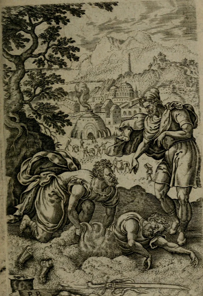 An illustration from Humanae salutis monumenta, 1581, leaf 26