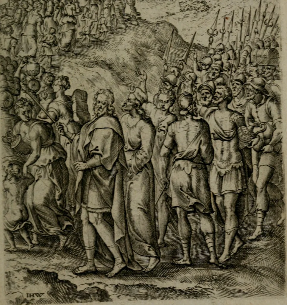 An illustration from Humanae salutis monumenta, 1581, leaf 30
