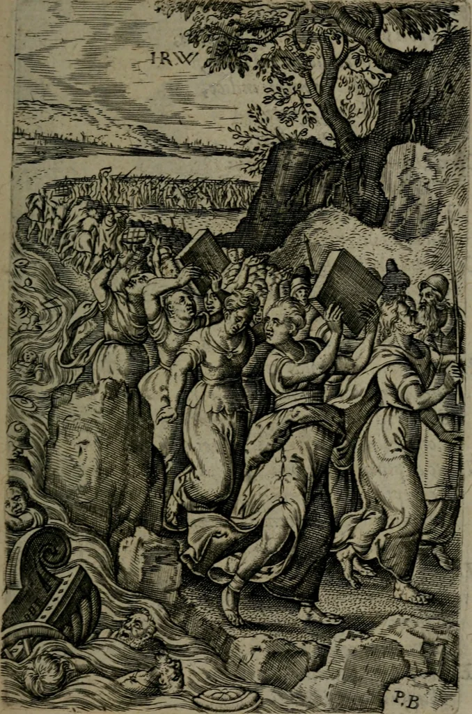 An illustration from Humanae salutis monumenta, 1581, leaf 32