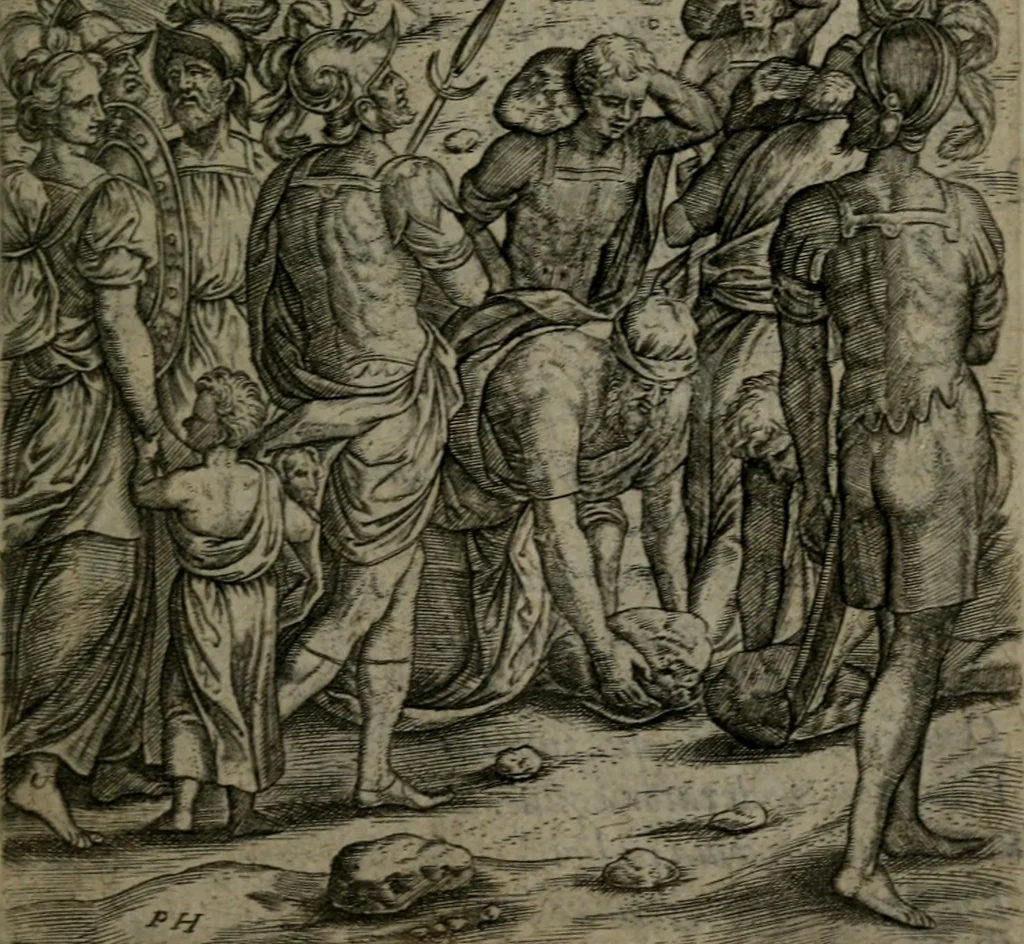 An illustration from Humanae salutis monumenta, 1581, leaf 38