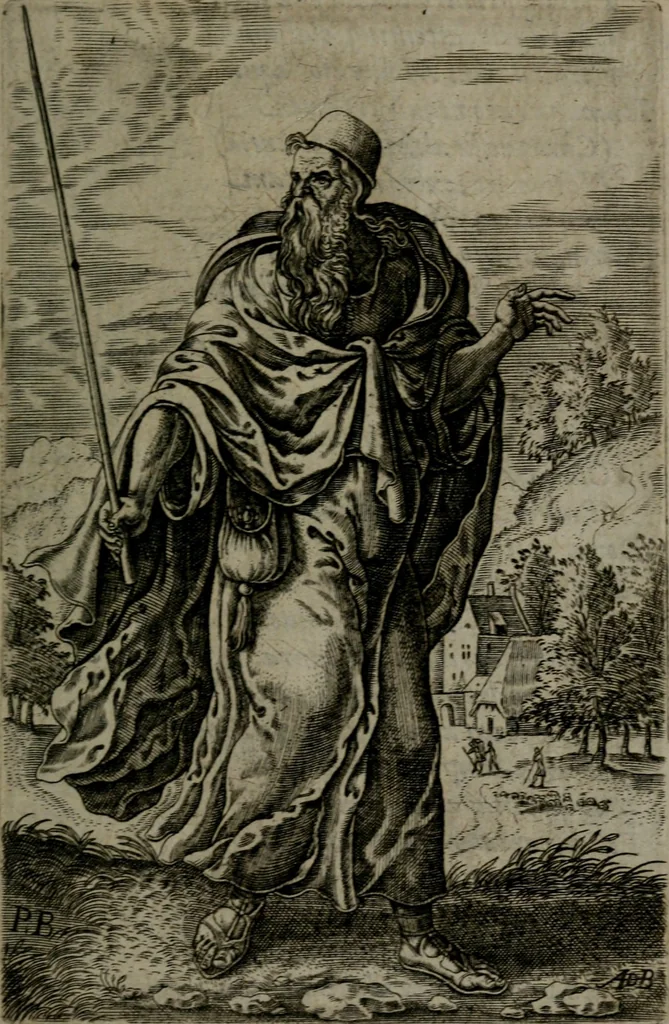 An illustration from Humanae salutis monumenta, 1581, leaf 48