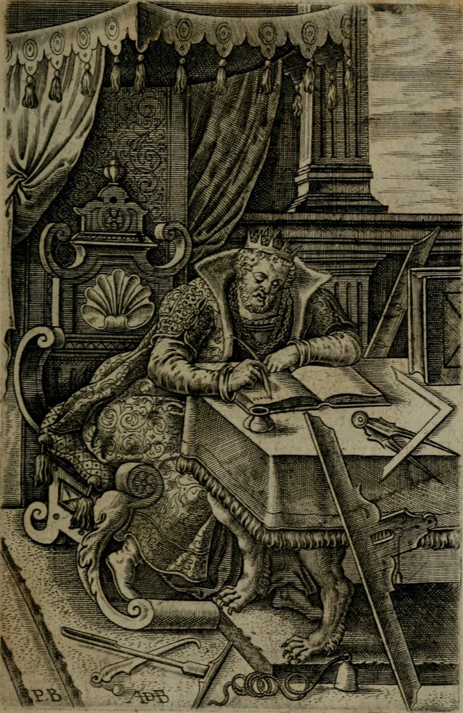 An illustration from Humanae salutis monumenta, 1581, leaf 54
