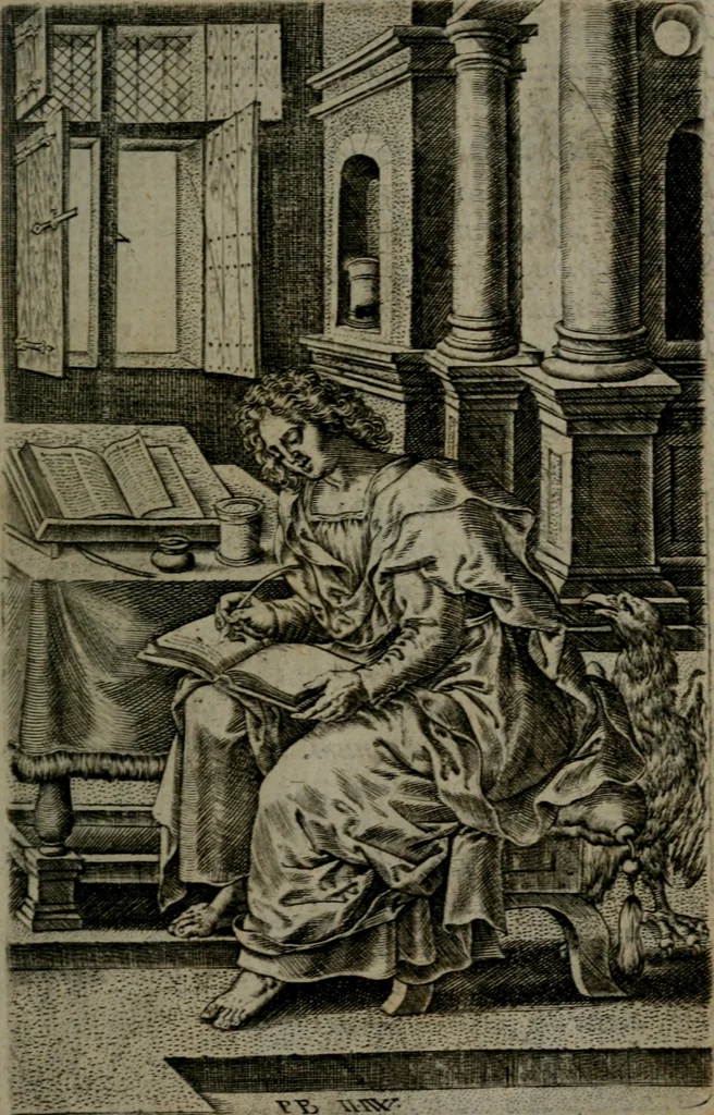 An illustration from Humanae salutis monumenta, 1581, leaf 70