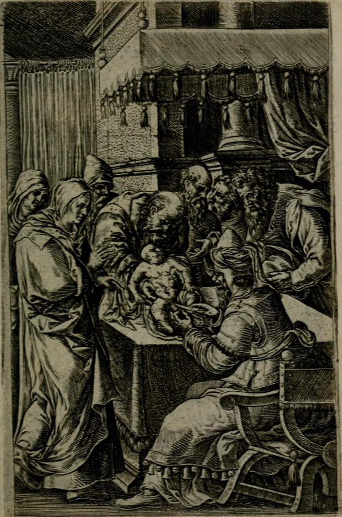An illustration from Humanae salutis monumenta, 1581, leaf 82