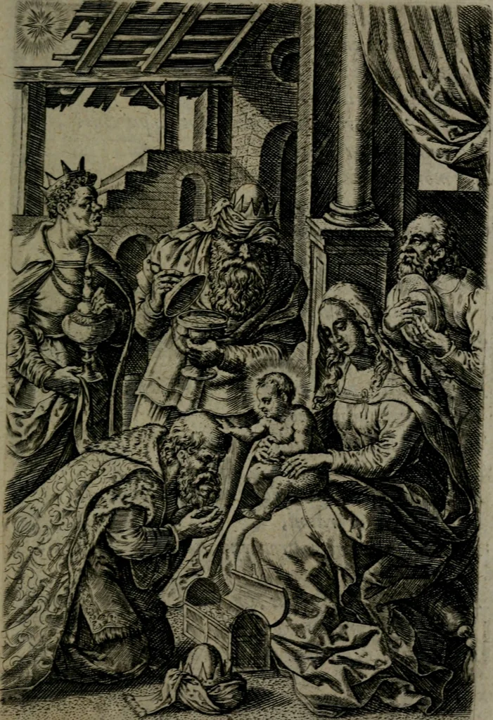 An illustration from Humanae salutis monumenta, 1581, leaf 84