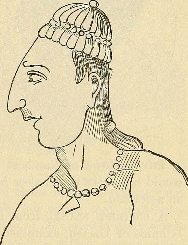 An illustration from Human science or phrenology. Its principles, proofs, faculties, organs, temperaments, combinations, conditions, teachings, philosophies, etc., etc. as applied to health. Its value, laws, functions, organs, means, preservation, restoration, etc. Mental philosophy, human and self improvement, civilization, home country, commerce rights, duties, ethics, etc. God, His existence, attributes, laws, worship, natural theology, etc. Immortality, its evidences, conditions, relations to time, rewards, punishments, sin, faith, prayer, etc. Intellect, memory, juvenile and self education, literature, mental discipline, the senses, sciences, arts, avocations, a perfect life, etc., etc, 1880, leaf 204