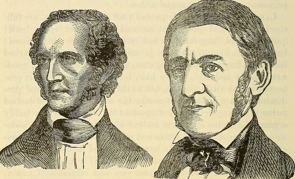 An illustration from Human science or phrenology. Its principles, proofs, faculties, organs, temperaments, combinations, conditions, teachings, philosophies, etc., etc. as applied to health. Its value, laws, functions, organs, means, preservation, restoration, etc. Mental philosophy, human and self improvement, civilization, home country, commerce rights, duties, ethics, etc. God, His existence, attributes, laws, worship, natural theology, etc. Immortality, its evidences, conditions, relations to time, rewards, punishments, sin, faith, prayer, etc. Intellect, memory, juvenile and self education, literature, mental discipline, the senses, sciences, arts, avocations, a perfect life, etc., etc, 1880, leaf 285