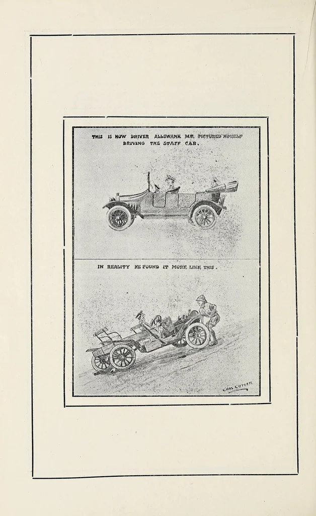 An illustration from Humorous sketches of the campaign in G.E.A., 1914, leaf 10