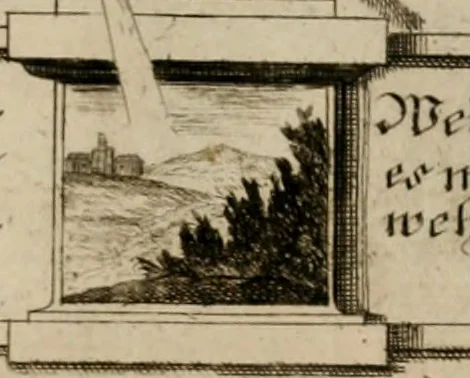 An illustration from Hundert sinn- und lehr reiche Vergleichungs-Sonnette uber die Sonn- und Fest-Tags-Evangelien, ingleichen die Apostel-Geschichte : uber welchen zugleich zwey hundert aus dem Alten und Neuen Testament in Kupfer-Stich erbaulich vorgestellte Biblische Historien : nebst darauf zielenden Sinn-Bildern und darzu gehörigen Uber- und Unterschrifften befindlich, 1721, leaf 150