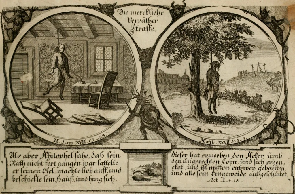 An illustration from Hundert sinn- und lehr reiche Vergleichungs-Sonnette uber die Sonn- und Fest-Tags-Evangelien, ingleichen die Apostel-Geschichte : uber welchen zugleich zwey hundert aus dem Alten und Neuen Testament in Kupfer-Stich erbaulich vorgestellte Biblische Historien : nebst darauf zielenden Sinn-Bildern und darzu gehörigen Uber- und Unterschrifften befindlich, 1721, leaf 170