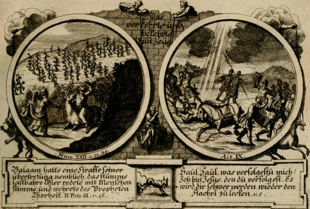 An illustration from Hundert sinn- und lehr reiche Vergleichungs-Sonnette uber die Sonn- und Fest-Tags-Evangelien, ingleichen die Apostel-Geschichte : uber welchen zugleich zwey hundert aus dem Alten und Neuen Testament in Kupfer-Stich erbaulich vorgestellte Biblische Historien : nebst darauf zielenden Sinn-Bildern und darzu gehörigen Uber- und Unterschrifften befindlich, 1721, leaf 188