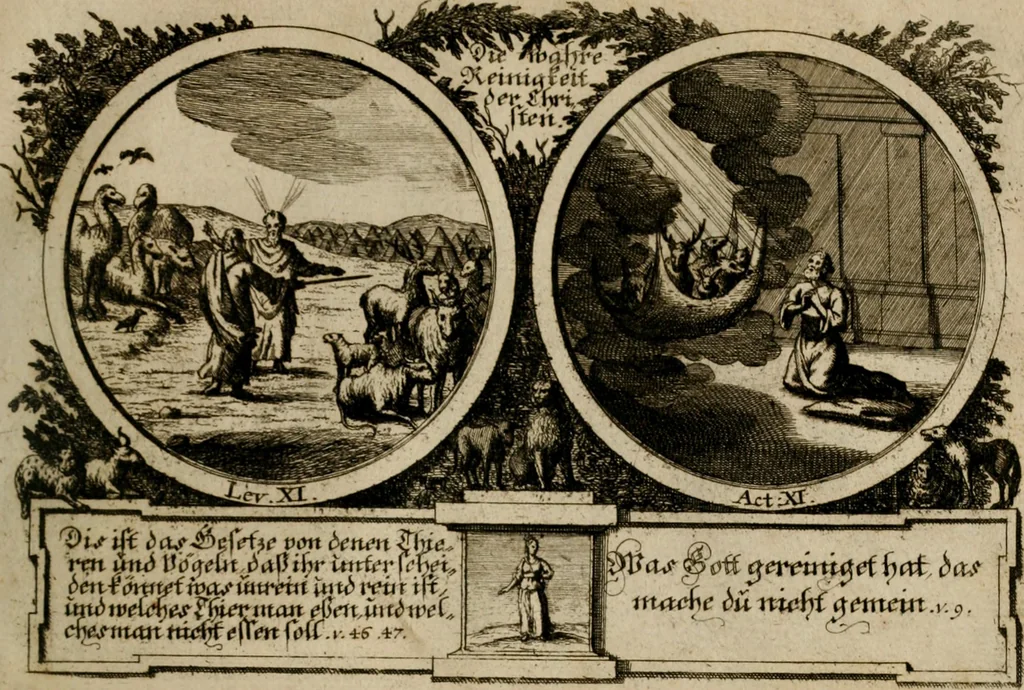 An illustration from Hundert sinn- und lehr reiche Vergleichungs-Sonnette uber die Sonn- und Fest-Tags-Evangelien, ingleichen die Apostel-Geschichte : uber welchen zugleich zwey hundert aus dem Alten und Neuen Testament in Kupfer-Stich erbaulich vorgestellte Biblische Historien : nebst darauf zielenden Sinn-Bildern und darzu gehörigen Uber- und Unterschrifften befindlich, 1721, leaf 194