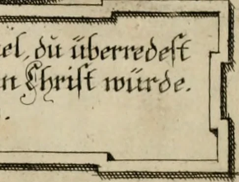 An illustration from Hundert sinn- und lehr reiche Vergleichungs-Sonnette uber die Sonn- und Fest-Tags-Evangelien, ingleichen die Apostel-Geschichte : uber welchen zugleich zwey hundert aus dem Alten und Neuen Testament in Kupfer-Stich erbaulich vorgestellte Biblische Historien : nebst darauf zielenden Sinn-Bildern und darzu gehörigen Uber- und Unterschrifften befindlich, 1721, leaf 216