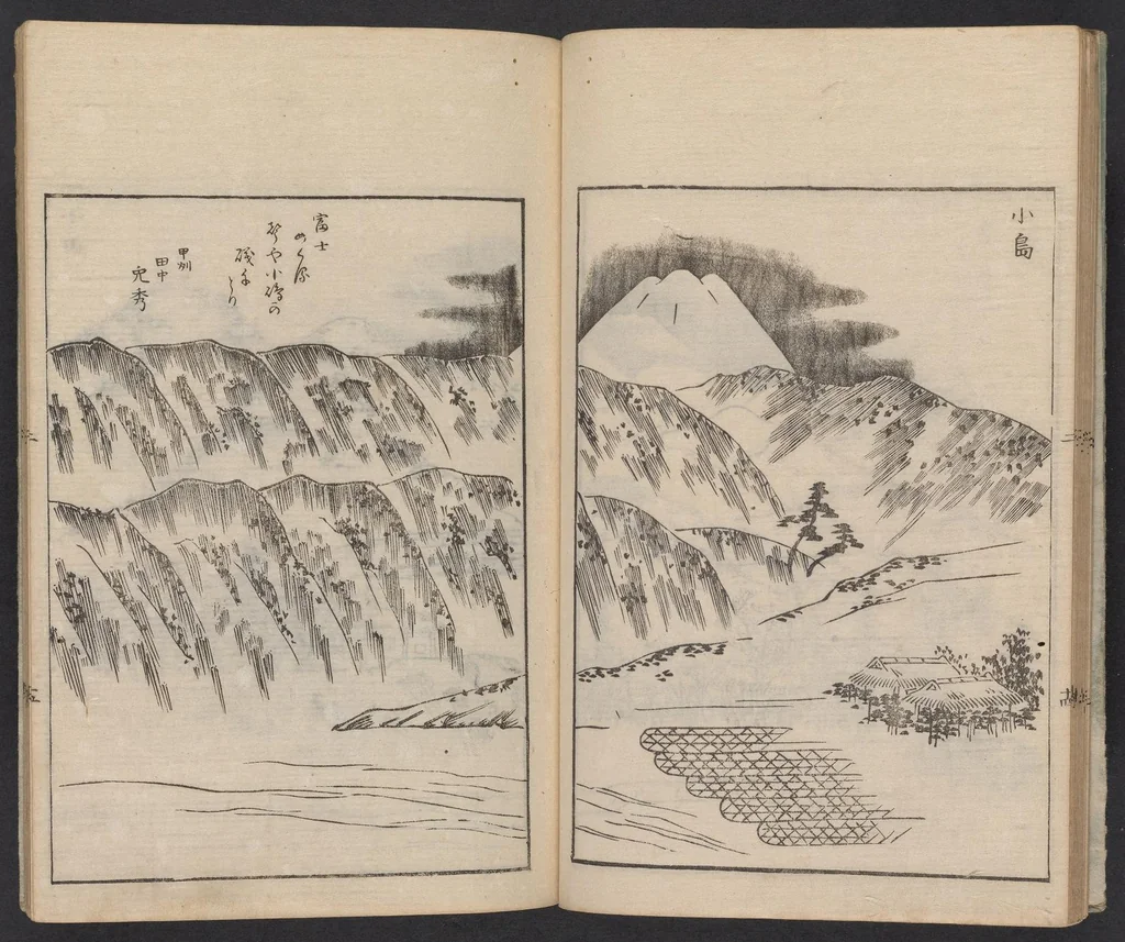 An illustration from Hyaku Fuji, 1767, leaf 16