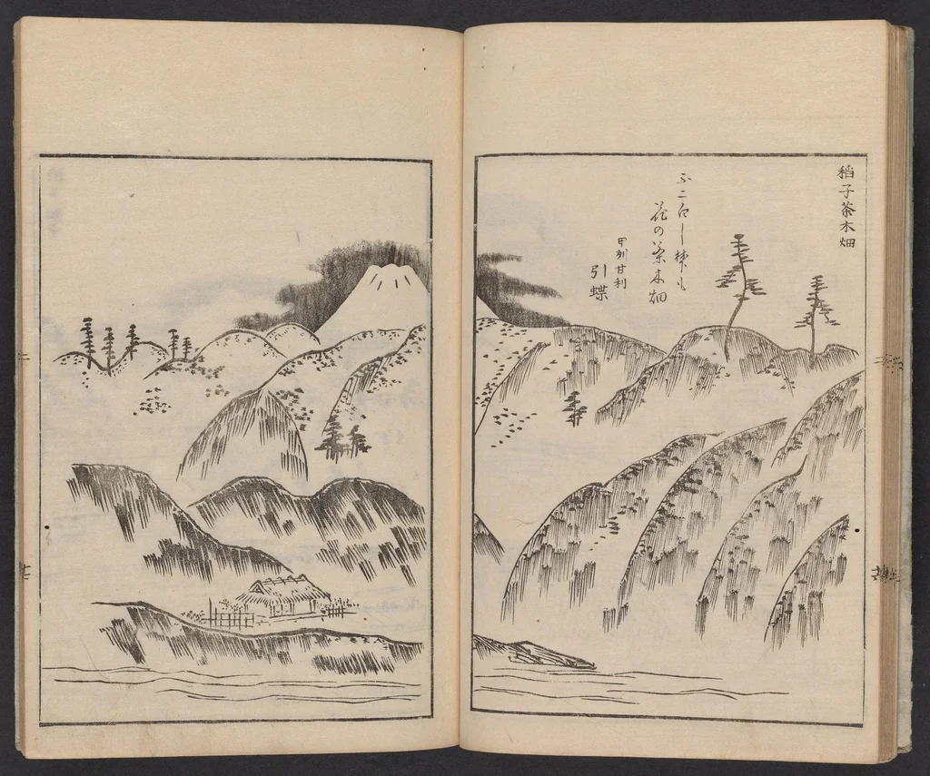 An illustration from Hyaku Fuji, 1767, leaf 18