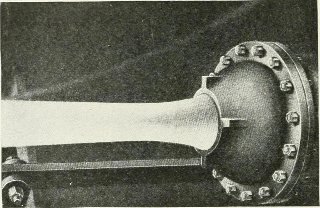 An illustration from Hydraulic engineering; a practical treatise on the principles of water pressure and flow and their application to the development of water power, including the calculation, design and construction of water wheels, turbines, and other details of hydraulic power plants, 1909, leaf 155