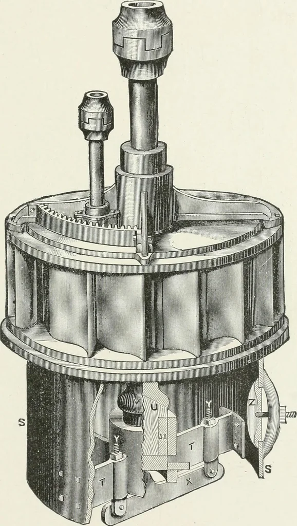 An illustration from Hydraulic engineering; a practical treatise on the principles of water pressure and flow and their application to the development of water power, including the calculation, design and construction of water wheels, turbines, and other details of hydraulic power plants, 1909, leaf 234