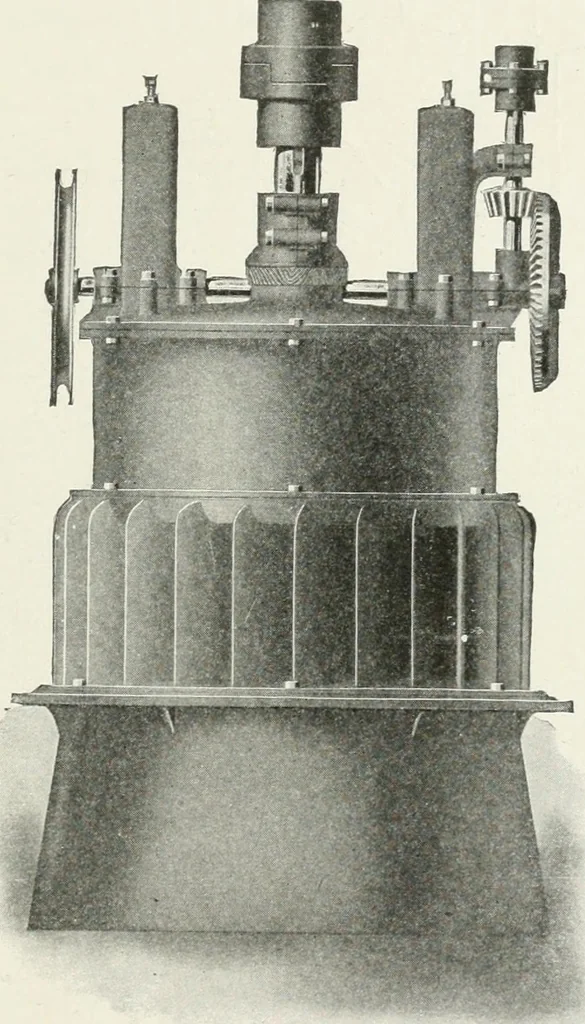 An illustration from Hydraulic engineering; a practical treatise on the principles of water pressure and flow and their application to the development of water power, including the calculation, design and construction of water wheels, turbines, and other details of hydraulic power plants, 1909, leaf 238
