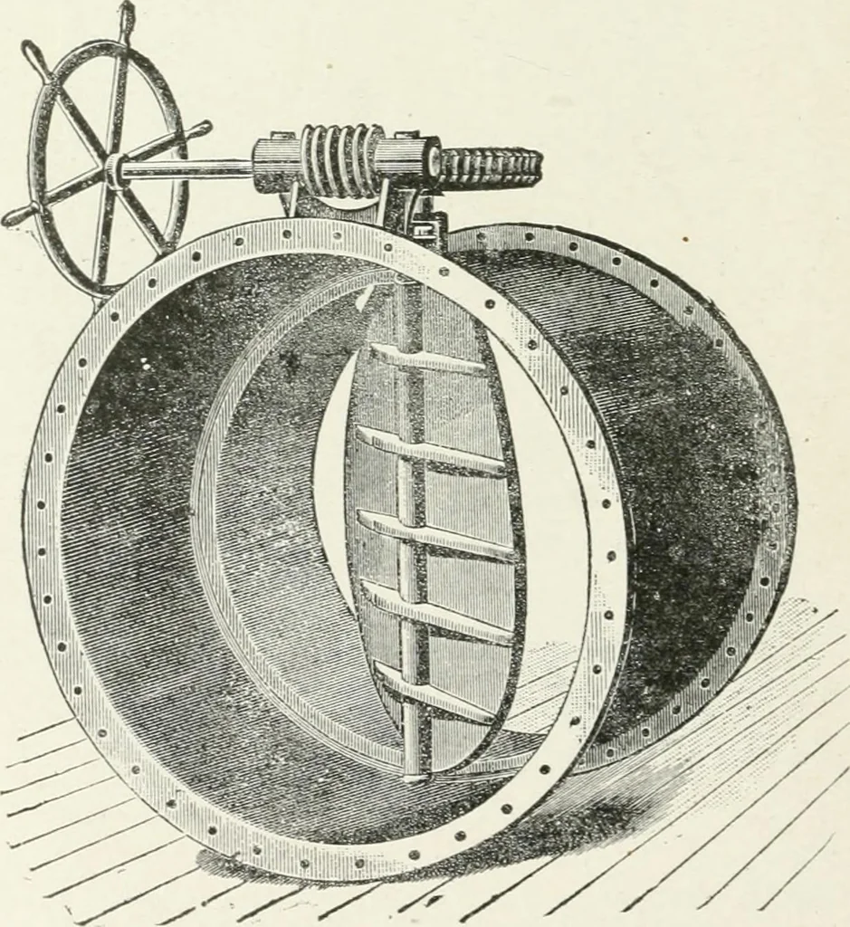 An illustration from Hydraulic engineering; a practical treatise on the principles of water pressure and flow and their application to the development of water power, including the calculation, design and construction of water wheels, turbines, and other details of hydraulic power plants, 1909, leaf 245