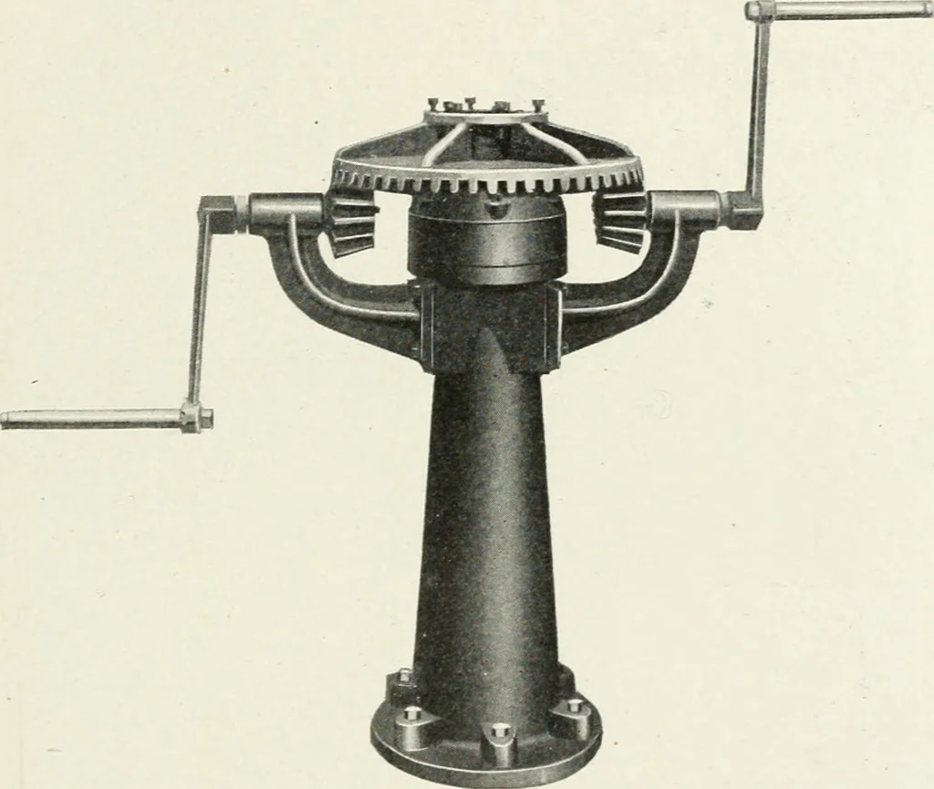 An illustration from Hydraulic engineering; a practical treatise on the principles of water pressure and flow and their application to the development of water power, including the calculation, design and construction of water wheels, turbines, and other details of hydraulic power plants, 1909, leaf 262