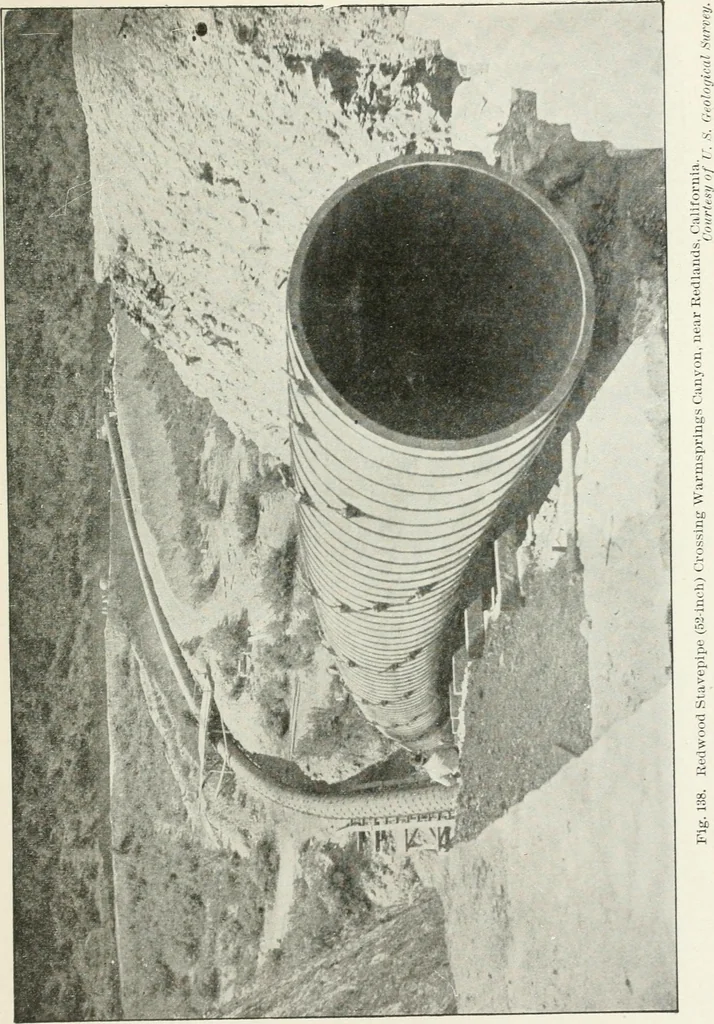 An illustration from Hydraulic engineering; a practical treatise on the principles of water pressure and flow and their application to the development of water power, including the calculation, design and construction of water wheels, turbines, and other details of hydraulic power plants, 1909, leaf 274