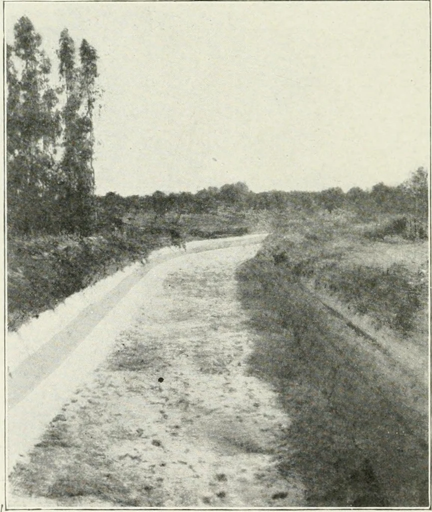 An illustration from Hydraulic engineering; a practical treatise on the principles of water pressure and flow and their application to the development of water power, including the calculation, design and construction of water wheels, turbines, and other details of hydraulic power plants, 1909, leaf 281