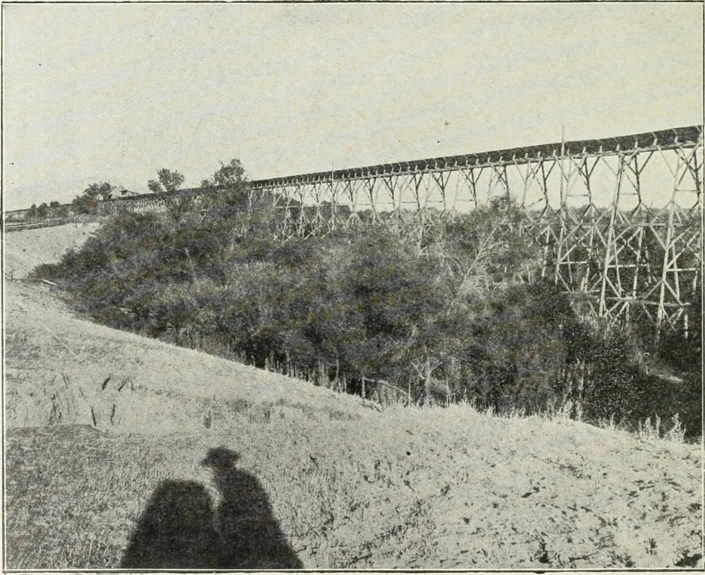 An illustration from Hydraulic engineering; a practical treatise on the principles of water pressure and flow and their application to the development of water power, including the calculation, design and construction of water wheels, turbines, and other details of hydraulic power plants, 1909, leaf 287