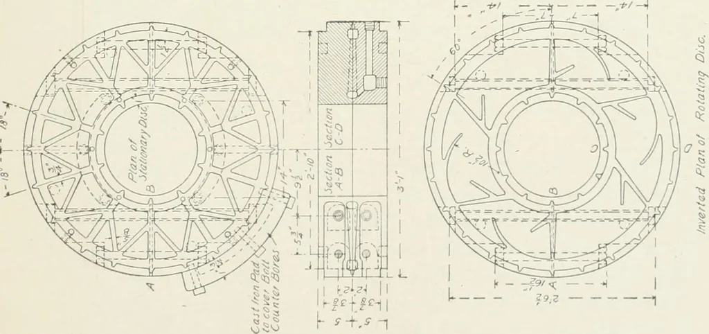 An illustration from Hydraulic engineering; a practical treatise on the principles of water pressure and flow and their application to the development of water power, including the calculation, design and construction of water wheels, turbines, and other details of hydraulic power plants, 1909, leaf 316