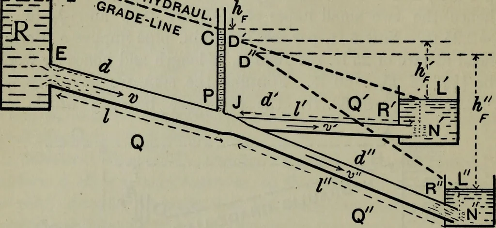 An illustration from Hydraulic motors, with related subjects, including centrifugal pumps, pipes, and open channels, designed as a text-book for engineering schools, 1905, leaf 241
