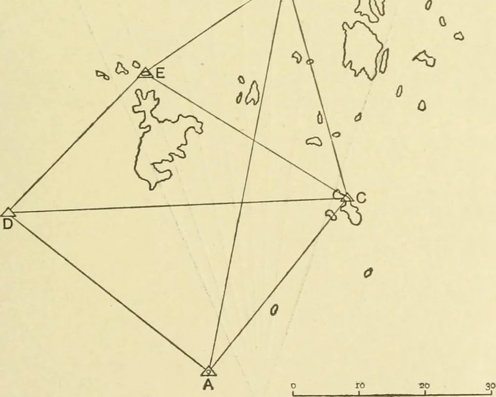 An illustration from Hydrographical surveying : a description of means and methods employed in constructing marine charts, 1920, leaf 160