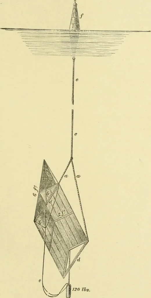 An illustration from Hydrographical surveying : a description of means and methods employed in constructing marine charts, 1920, leaf 440