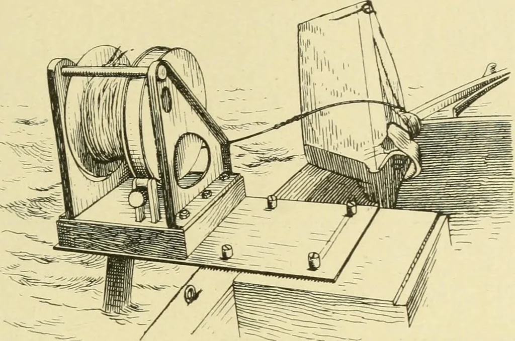 An illustration from Hydrographical surveying : a description of means and methods employed in constructing marine charts, 1920, leaf 470