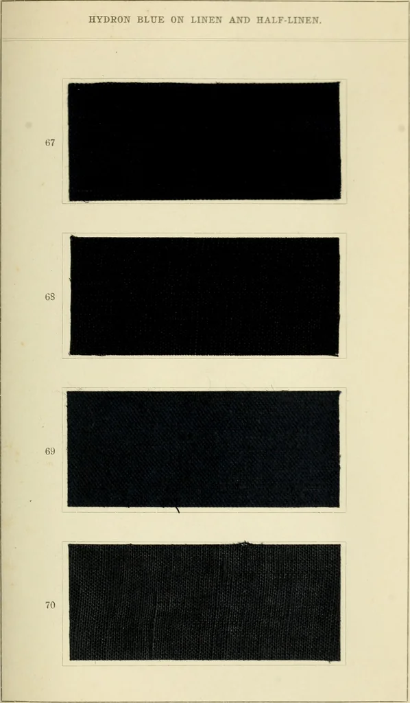 An illustration from Hydron blue G and R, patented paste 20% and powder, 1911, leaf 46