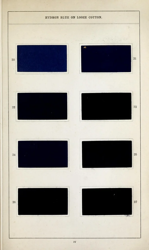 An illustration from Hydron blue G and R : patented : paste 20% and powder, 1911, leaf 33