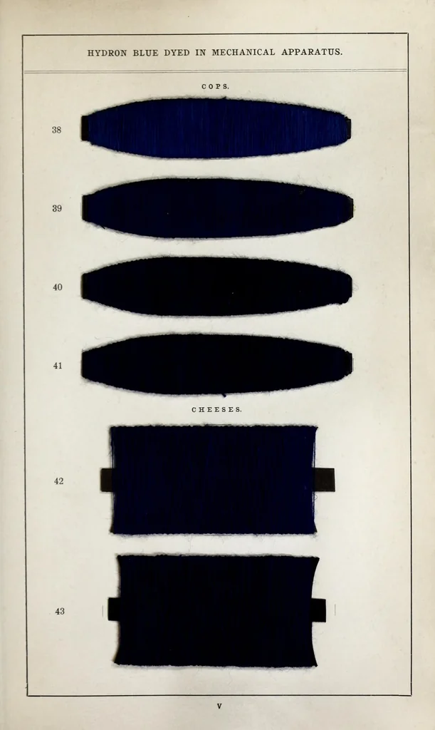 An illustration from Hydron blue G and R : patented : paste 20% and powder, 1911, leaf 35