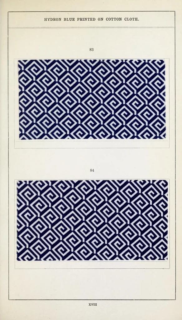 An illustration from Hydron blue G and R : patented : paste 20% and powder, 1911, leaf 61