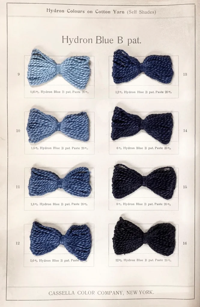 An illustration from Hydron blue pat. and hydron violet pat. printed on cotton, 1900, leaf 20