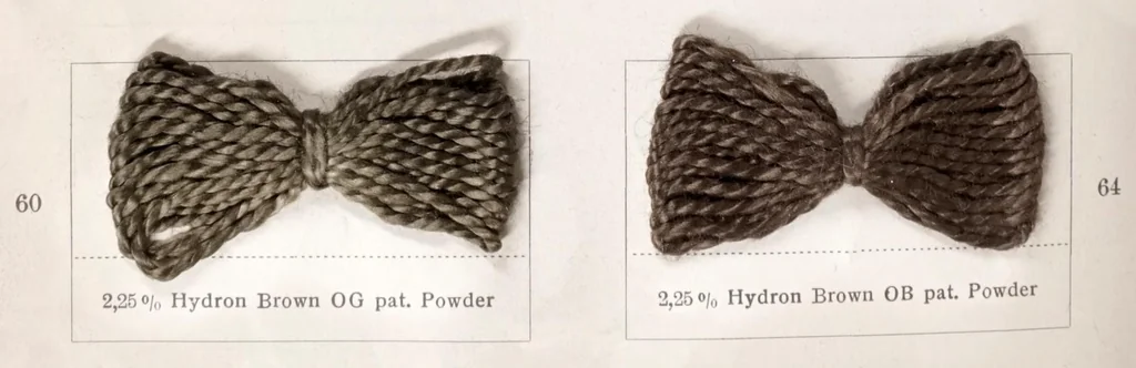 An illustration from Hydron blue pat. and hydron violet pat. printed on cotton, 1900, leaf 26