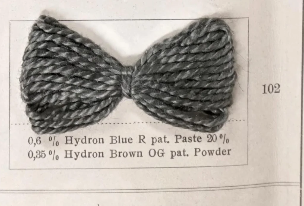 An illustration from Hydron blue pat. and hydron violet pat. printed on cotton, 1900, leaf 30