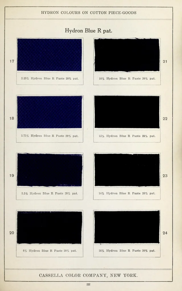 An illustration from Hydron colours on cotton piece-goods, 1900, leaf 25