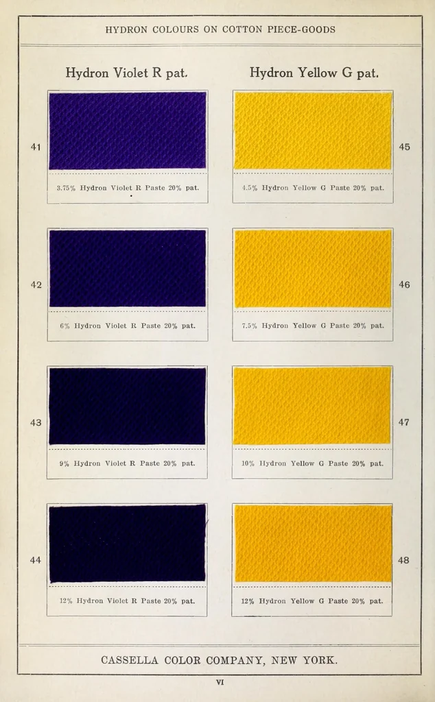 An illustration from Hydron colours on cotton piece-goods, 1900, leaf 28