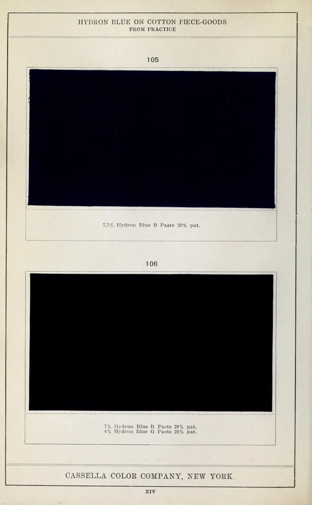 An illustration from Hydron colours on cotton piece-goods, 1900, leaf 36